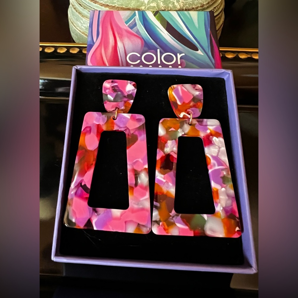Color Street Multicolored Tortoiseshell Earrings - Picture 2 of 6